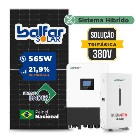 Gerador de Energia Solar Hibrido Luxpower com Bateria Telhado Fibro Parafuso Metal - 1