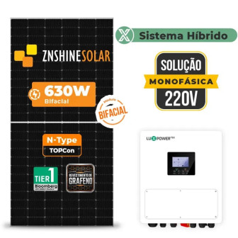 Gerador de Energia Solar Hibrido Luxpower sem Bateria Telhado Fibro Parafuso Madeira - 1