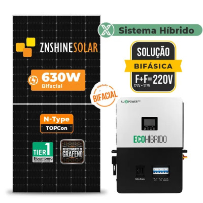 Gerador de Energia Solar Hibrido Luxpower sem Bateria Sem Estrutura - 1