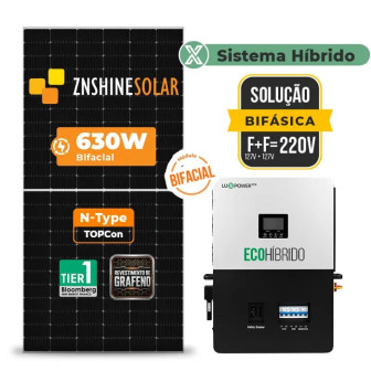 Gerador de Energia Solar Hibrido Luxpower sem Bateria Telhado Metálico Mini Trilho - 1