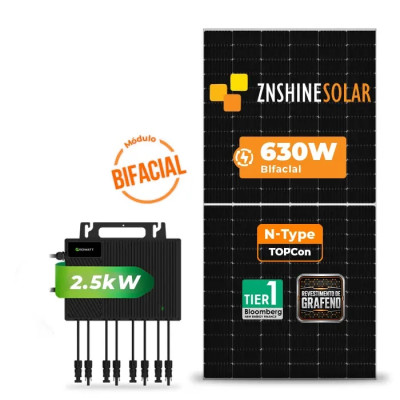 Gerador de Energia Solar Microinversor Growatt Telhado Fibro Parafuso Metal - 1