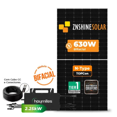 Gerador de Energia Solar Microinversor Hoymiles Telhado Fibro Parafuso Metal - 1