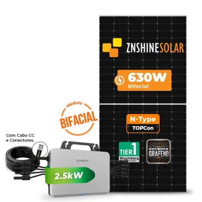 Gerador de Energia Solar Microinversor Sungrow Telhado Fibro Parafuso Metal - 1