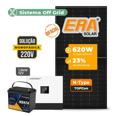 Gerador de Energia Solar Off Grid Interativo Luxpower Telhado Metálico Mini Trilho - 1