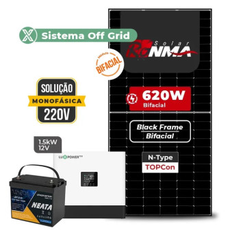 Gerador de Energia Solar Off Grid Interativo Luxpower Telhado Fibro Parafuso Metal - 1