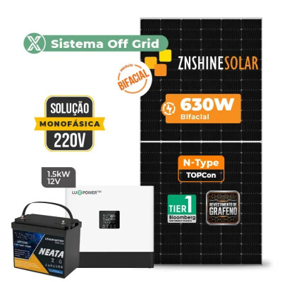 Gerador de Energia Solar Off Grid Interativo Luxpower Sem Estrutura - 1