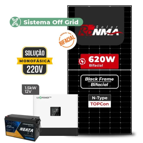 Gerador de Energia Solar Off Grid Interativo Luxpower Sem Estrutura - 1