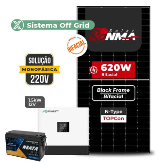 Gerador de Energia Solar Off Grid Interativo Luxpower Telhado Metálico Mini Trilho - 1