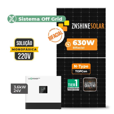 Gerador de Energia Solar Off Grid Interativo Luxpower Telhado Fibro Parafuso Madeira - 1