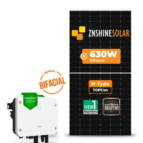 Gerador de Energia Solar On Grid Growatt Telhado Fibro Parafuso Metal - 1