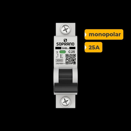 SHB1 GIII-C025A DISJUNTOR SOPRANO MONOPOLAR 25A - 1