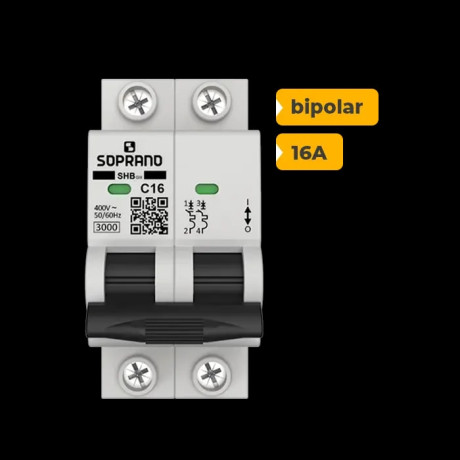 SHB2 GII-C016A DISJUNTOR SOPRANO BIPOLAR 16A - 1