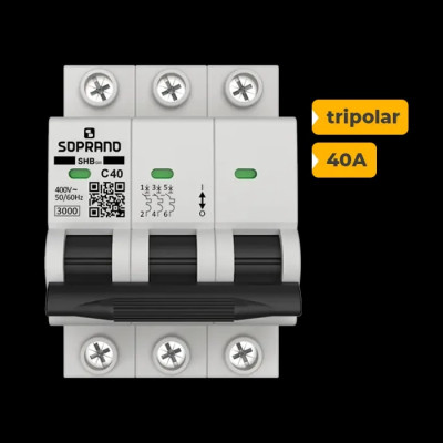 SHB3 GIII-C040A DISJUNTOR SOPRANO TRIPOLAR 40A - 1
