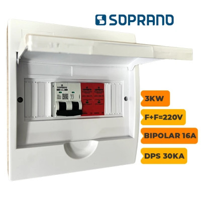 QUADRO CA SOPRANO BIPOLAR 16A COM DPS 30KA 275V - 1