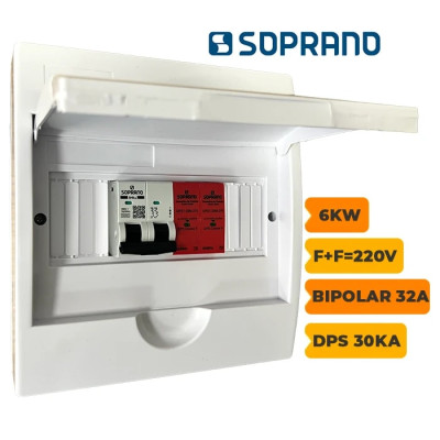 QUADRO CA SOPRANO BIPOLAR 32A COM DPS 30KA 275V - 1