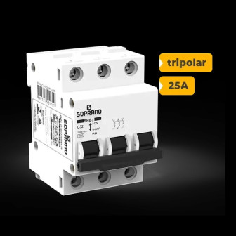 QUADRO CA SOPRANO TRIPOLAR 25A COM DPS 30KA 275V - 2