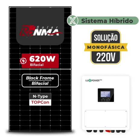 Gerador de Energia Solar Hibrido Luxpower sem Bateria Sem Estrutura - 1