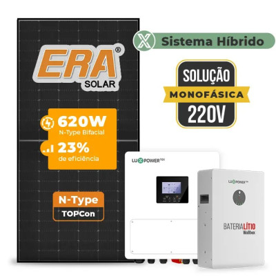 Gerador de Energia Solar Hibrido Luxpower com Bateria Sem Estrutura - 1