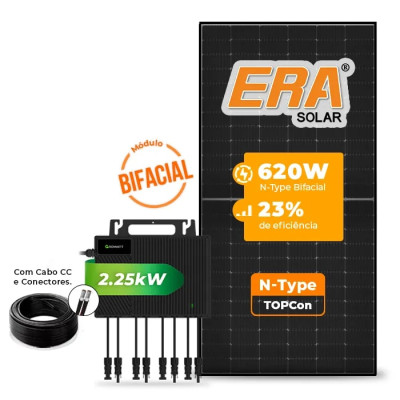 Gerador de Energia Solar Microinversor Growatt Telhado Metálico Mini Trilho - 1