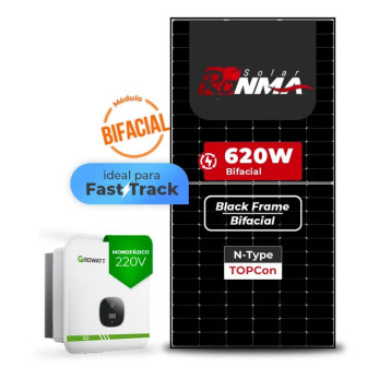 Gerador de Energia Solar On Grid Growatt Telhado Fibro Parafuso Madeira - 1