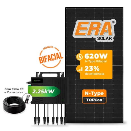 Gerador de Energia Solar Microinversor Growatt Telhado Cerâmico Gancho - 1
