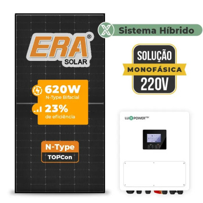 Gerador de Energia Solar Hibrido Luxpower sem Bateria Telhado Fibro Parafuso Madeira - 1
