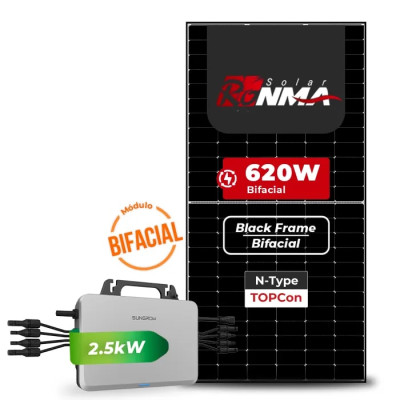Gerador de Energia Solar Microinversor Sungrow Telhado Fibro Parafuso Madeira - 1