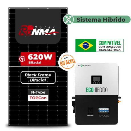 Gerador de Energia Solar Hibrido Luxpower sem Bateria Sem Estrutura - 1