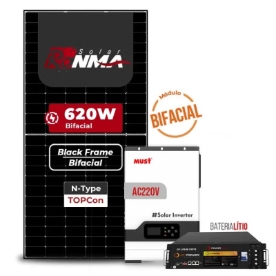 Gerador de Energia Solar Off Grid Interativo Must Telhado Fibro Parafuso Metal - 1
