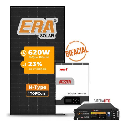 Gerador de Energia Solar Off Grid Interativo Must Telhado Cerâmico Gancho - 1