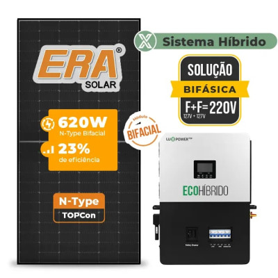 Gerador de Energia Solar Hibrido Luxpower sem Bateria Telhado Fibro Parafuso Madeira - 1