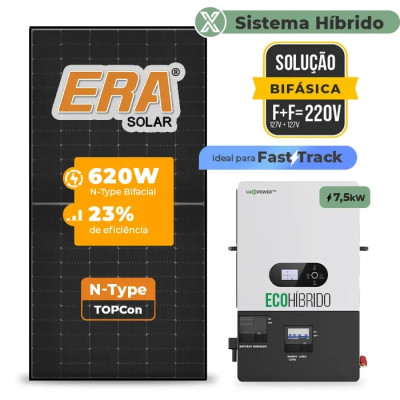 Gerador de Energia Solar Hibrido Luxpower sem Bateria Telhado Fibro Parafuso Metal - 1
