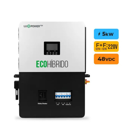 Gerador de Energia Solar Hibrido Luxpower sem Bateria Telhado Fibro Parafuso Madeira - 1