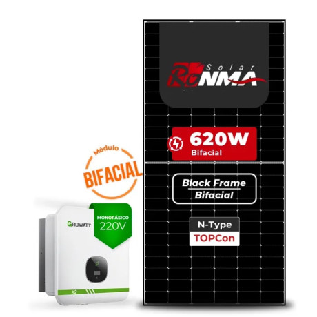Gerador de Energia Solar On Grid Growatt Laje Inclinação - 1