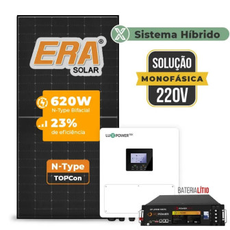 Gerador de Energia Solar Hibrido Luxpower com Bateria Sem Estrutura - 1